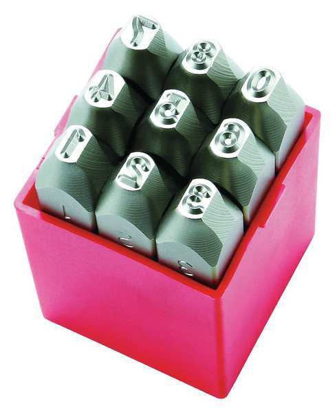 Number Set, 3/8 In. H, Steel