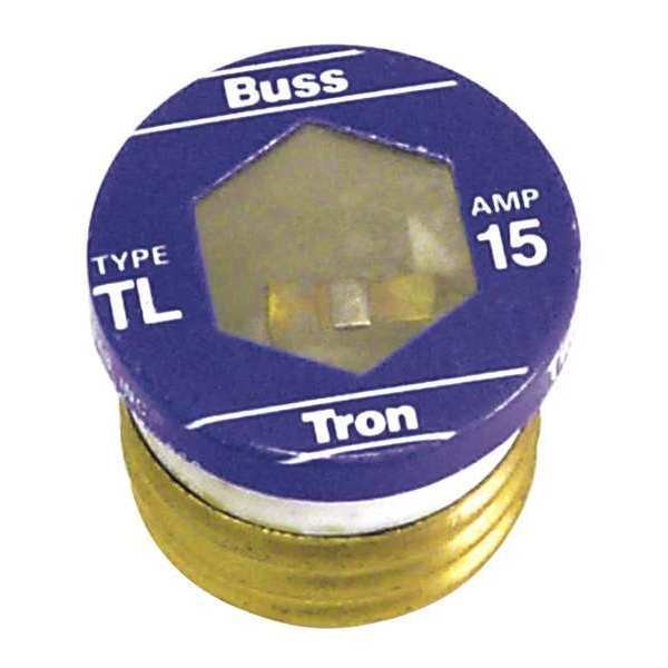 Plug Fuse, Time Delay, 15A, T Series, 125V AC, Not Rated