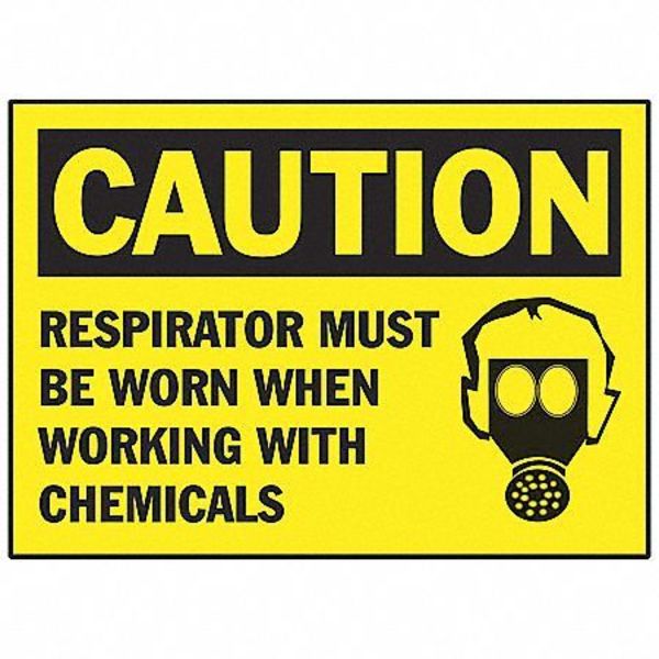 Equipment Label, 3 1/2 in H, 5 in W, Polyester, Horizontal Rectangle, English, 86176