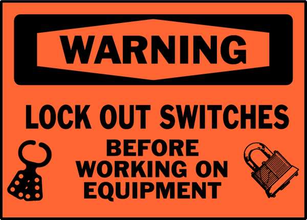 Equipment Label, Black/Orange, PK5