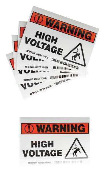 Machine/Equipment Label, 3-1/2 In. H, PK5, 86159