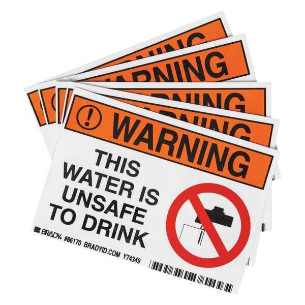 Machine/Equipment Label, 3-1/2 In. H, PK5