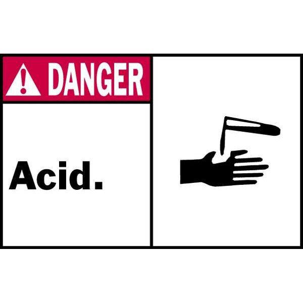 Danger Label, Instruction, 3-1/2 In. H, PK5