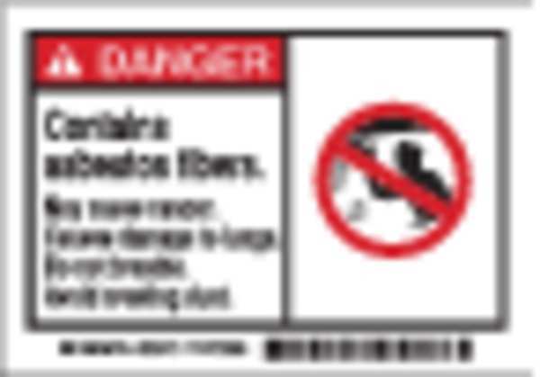 Equipment Label, 3 1/2 in H, 5 in W, Polyester, Horizontal Rectangle, English, 86913