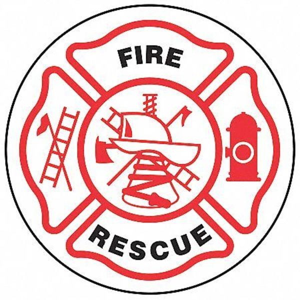 Hard Hat Label, Red, Black/White, LHTL609