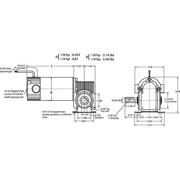 DC Gearmotor, 30.0 in-lb Max. Torque, 360 RPM Nameplate RPM, 90V DC Voltage