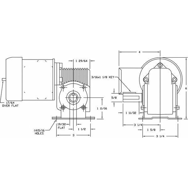 AC Gearmotor, 108.0 in-lb Max. Torque, 80 RPM Nameplate RPM, 115/230V AC Voltage, 1 Phase