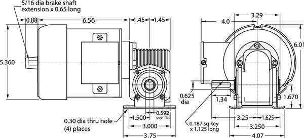 AC Gearmotor, 108.0 in-lb Max. Torque, 80 RPM Nameplate RPM, 115/230V AC Voltage, 1 Phase