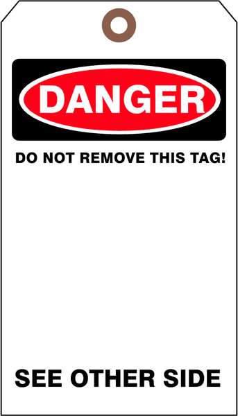 Danger Tag, High Voltage, 7 x 4 In, PK25