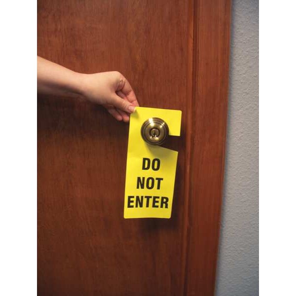 Door Knob Hanger Tag, 9 x 4 In, PK10