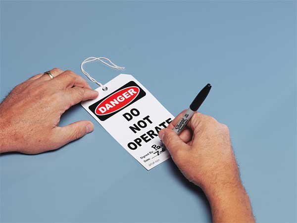 Danger Tag, 7 x 4 In, Bk and R/Wht, PK25