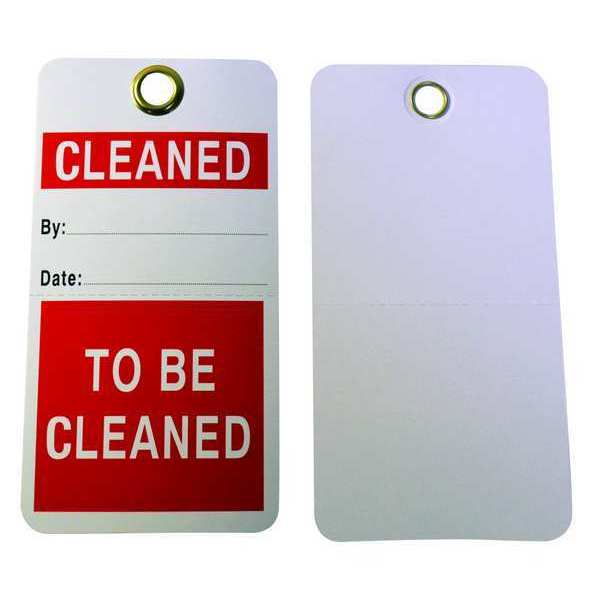 Cleaned Tag, 5-3/4 x 3 In, R/Wht, PK25