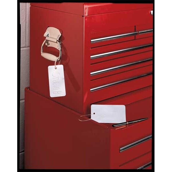 Blank Tag, 3/4 x 3 In, Silver, Rect, PK25