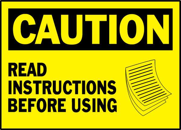 Caution Label, 3 1/2 in Height, 5 in English
