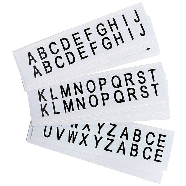 Label, A Thru Z, 3/4 In. H, Blk On Wht, PK25