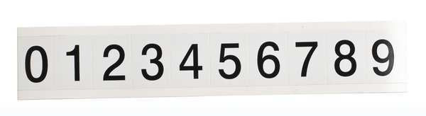 Label, 25 Cards, 0 Thru 9, 1-1/2 In. H, PK25
