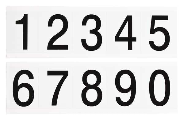 Label, 0 Thru 9, 2-1/4 In. H, PK25
