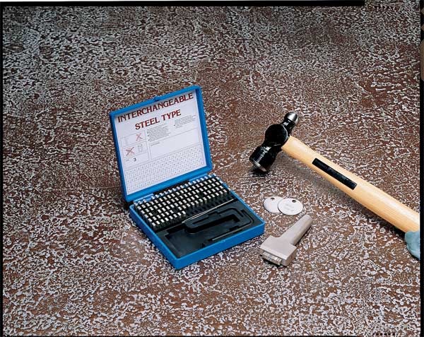 Steel Type Marking Kit w/ Holder, 1/8in