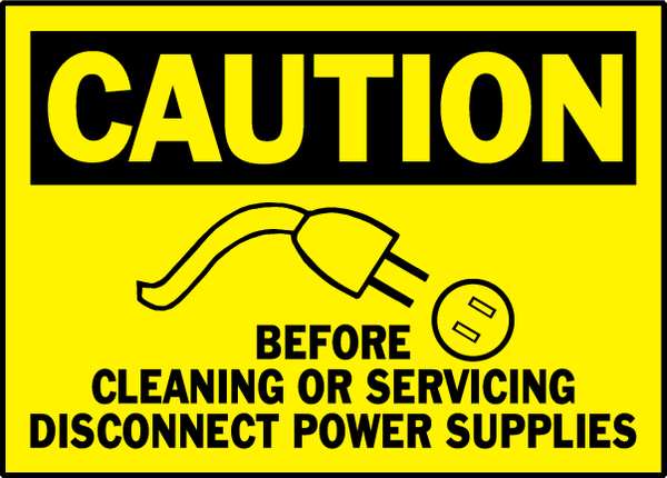 Equipment Label, Black/Yellow, PK5, 86205