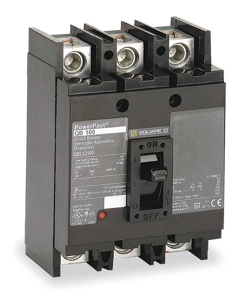 Molded Case Circuit Breaker, 70 A, 240V AC, 3 Pole, Free Standing Mounting Style, QD Series