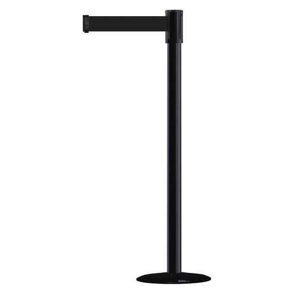 Barrier Post with Belt, 7-1/2 ft. L, Black