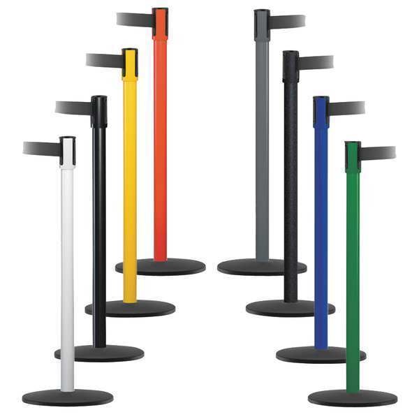Barrier Post with Belt, 7-1/2 ft. L, Blue