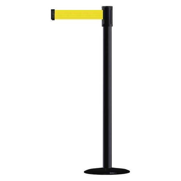 Barrier Post w/ Belt, 7-1/2 ft. L, Yellow