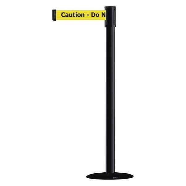 Barrier Post with Belt, Black No Scuff