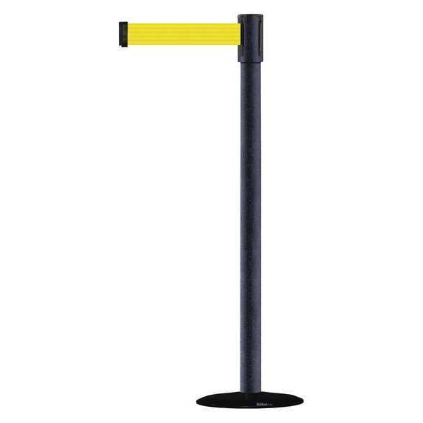 Barrier Post w/ Belt, 7-1/2 ft. L, Yellow