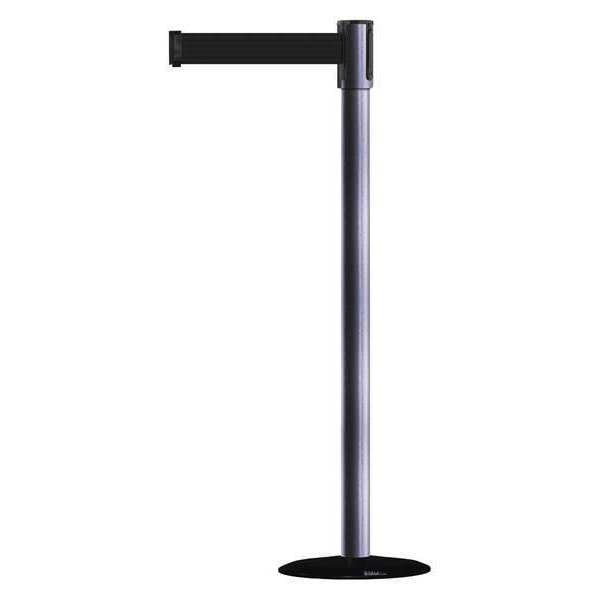 Barrier Post with Belt, 7-1/2 ft. L, Black