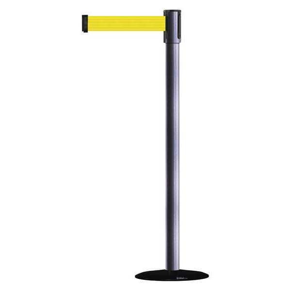 Barrier Post w/ Belt, 7-1/2 ft. L, Yellow