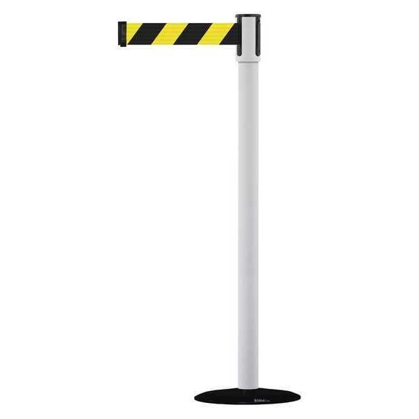 Barrier Post with Belt, Black No Scuff