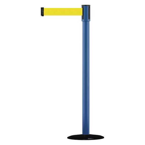Barrier Post w/ Belt, 7-1/2 ft. L, Yellow