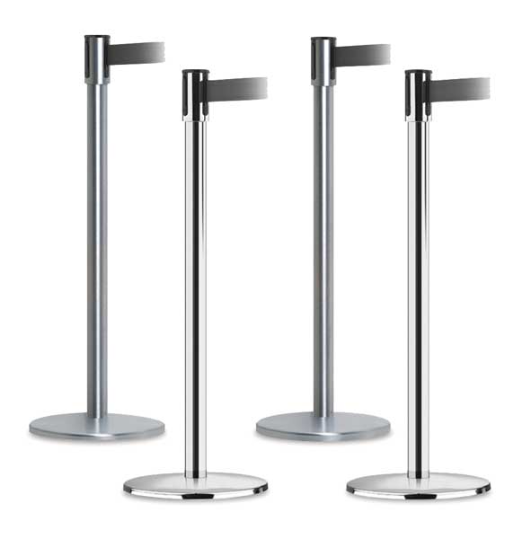 Barrier Post w/ Belt, 38 In. H, Metal Base