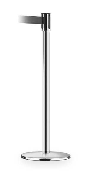 Barrier Post w/ Belt, 38 In. H, Metal Base