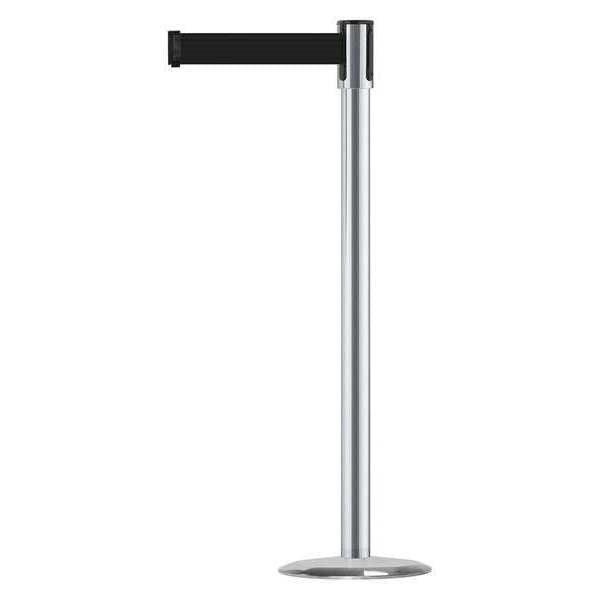 Barrier Post with Belt, 7-1/2 ft. L, Black