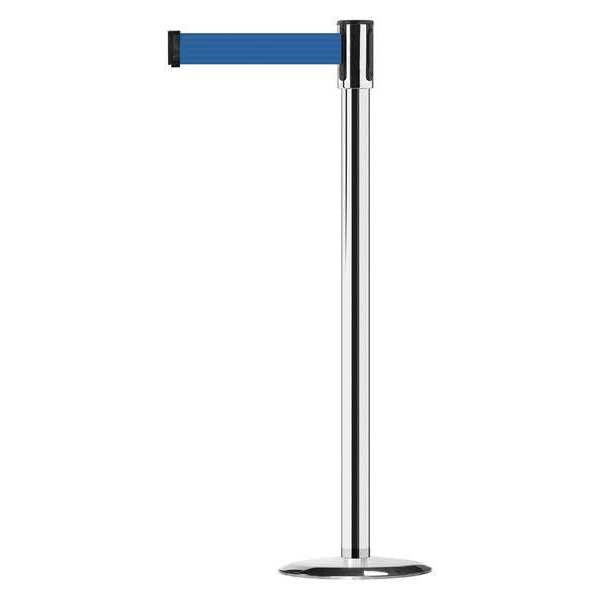 Barrier Post with Belt, 7-1/2 ft. L, Blue