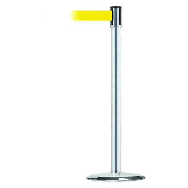 Barrier Post w/ Belt, 7-1/2 ft. L, Yellow