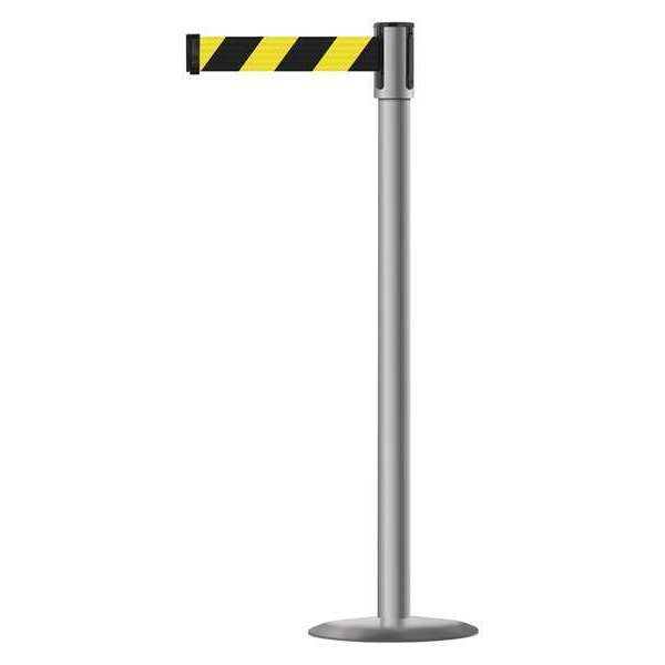 Barrier Post w/ Belt, 38 In. H, Metal Base