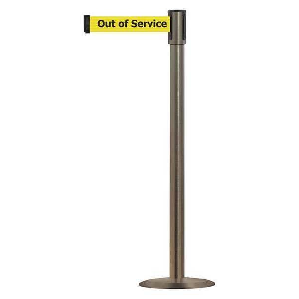 Barrier Post w/ Belt, 38 In. H, Metal Base