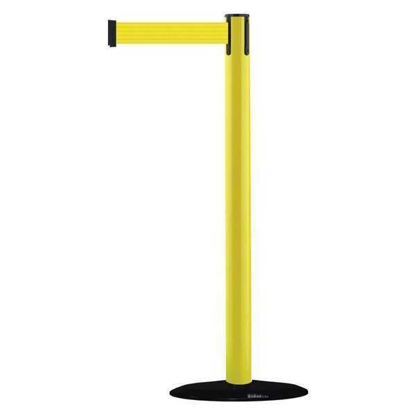 Barrier Post w/ Belt, 7-1/2 ft. L, Yellow
