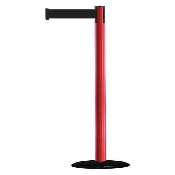 Barrier Post with Belt, 7-1/2 ft. L, Black