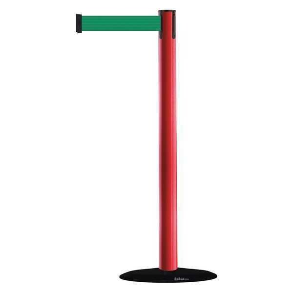 Barrier Post with Belt, 7-1/2 ft. L, Green