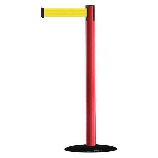 Barrier Post w/ Belt, 7-1/2 ft. L, Yellow