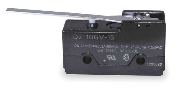 Industrial Snap Action Switch, Hinge, Lever Actuator, DPDT, 10A @ 240V AC Contact Rating