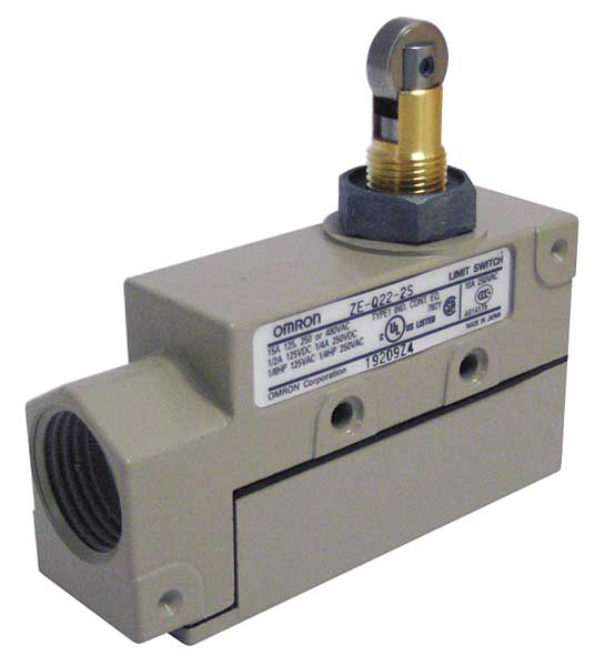 Limit Switch, Plunger, Roller, SPDT, 15A @ 480V AC