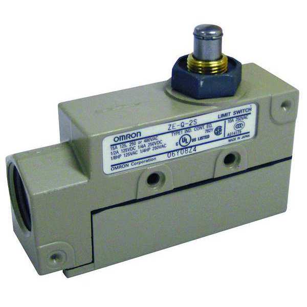 Limit Switch, Plunger, SPDT, 15A @ 480V AC, Actuator Location: Top