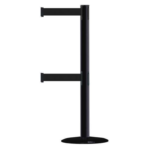 Barrier Post with Belt, 7-1/2 ft. L, Black