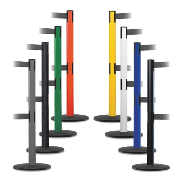 Barrier Post with Belt, 7-1/2 ft. L, Blue