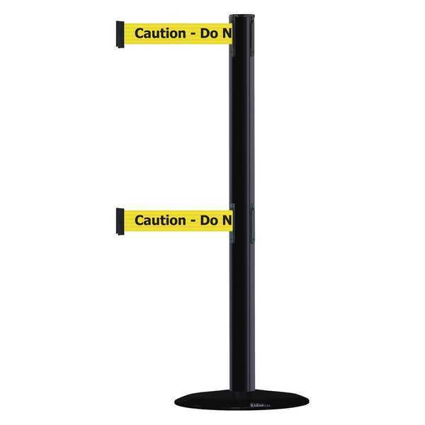 Barrier Post with Belt, Black No Scuff